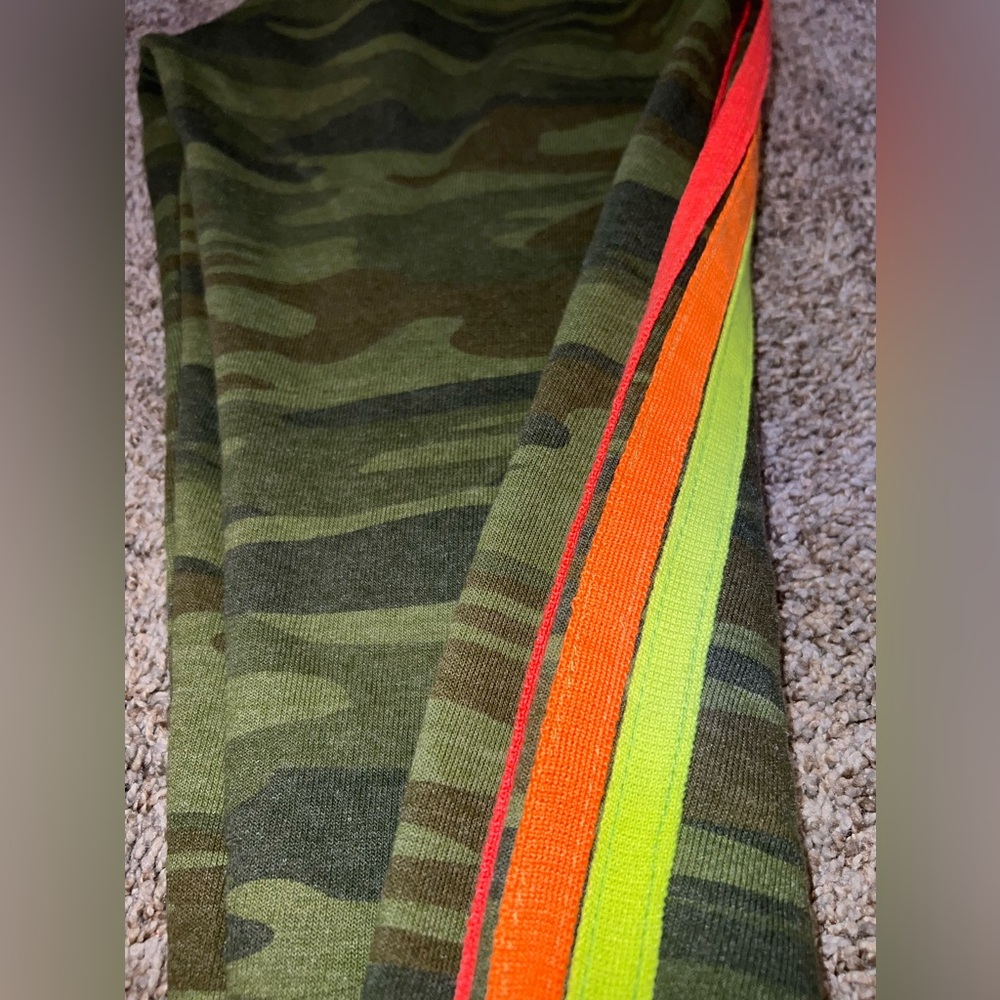 Aviator Nation 4 Stripe Sweatpants Camo / Neon Size XS - Picture 11 of 13